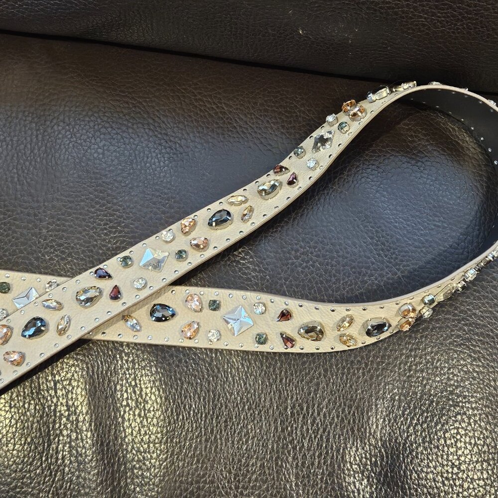 Multi Color Rhinestone Leather Strap - Picture 4 of 15